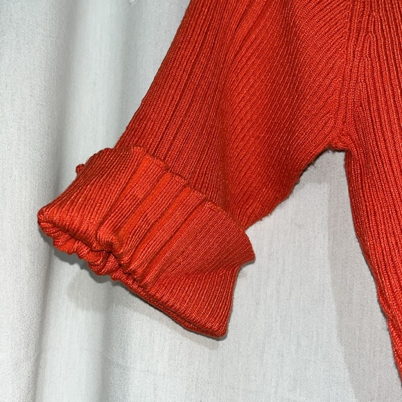 Women’s Currants orange 3 quarter length ribbed sweater XL - Picture 3 of 8